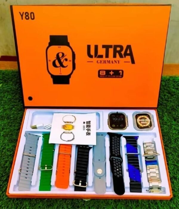 Y80 Ultra Smart Watch 8+1 Strap Touch Screen