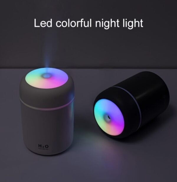 300ml Portable LED light Spray Humidifier Spray Mist Aroma Essential Oil Diffuser USB h2O Mini Car Air Humidifier - Image 5